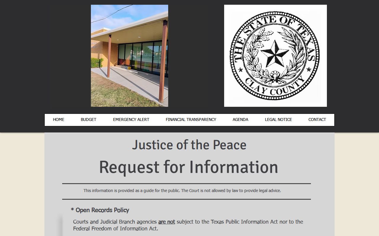 Clay County criminal court case and judicial record access page