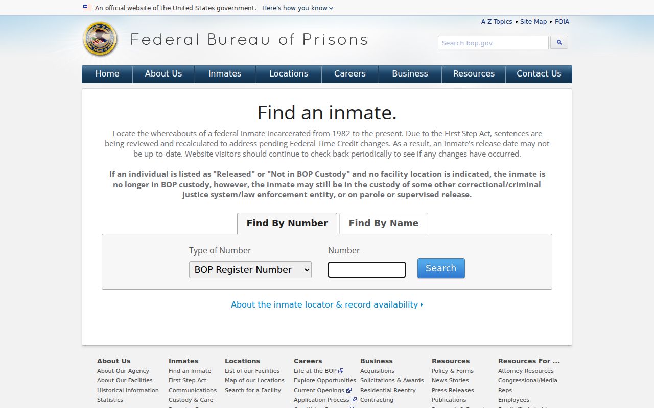 Federal inmate locator for a Clay County federal criminal case