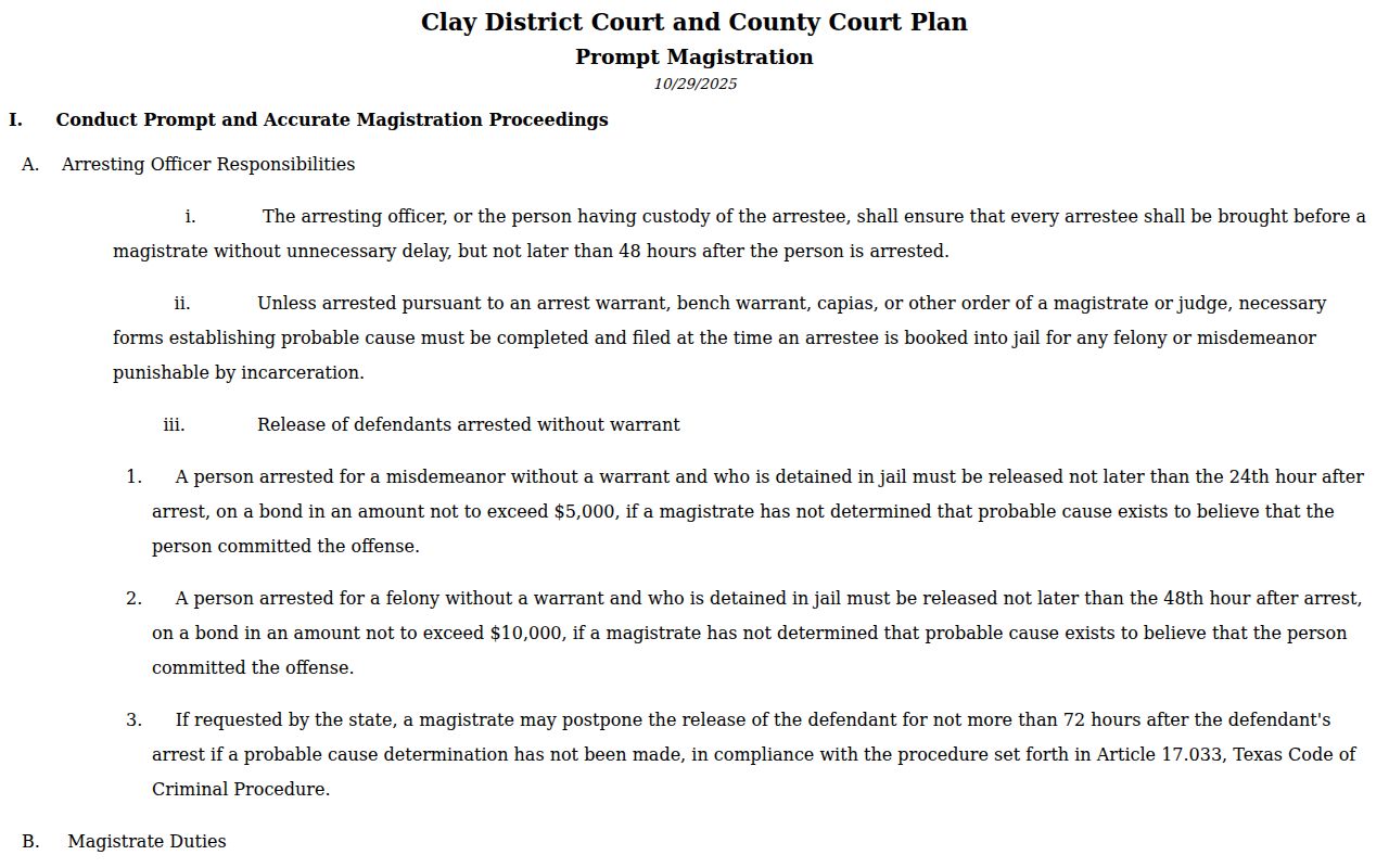 Henrietta criminal records and Clay County assigned counsel plan
