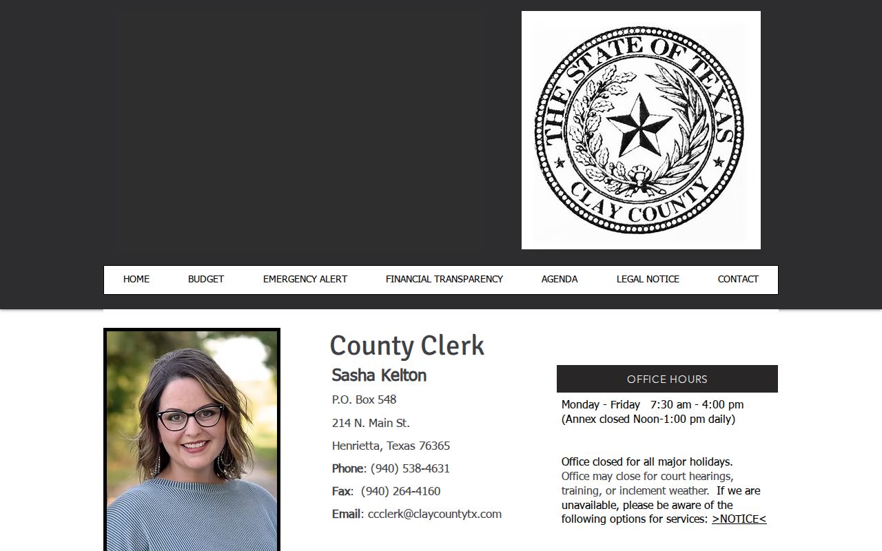 Clay County Clerk page for misdemeanor criminal records