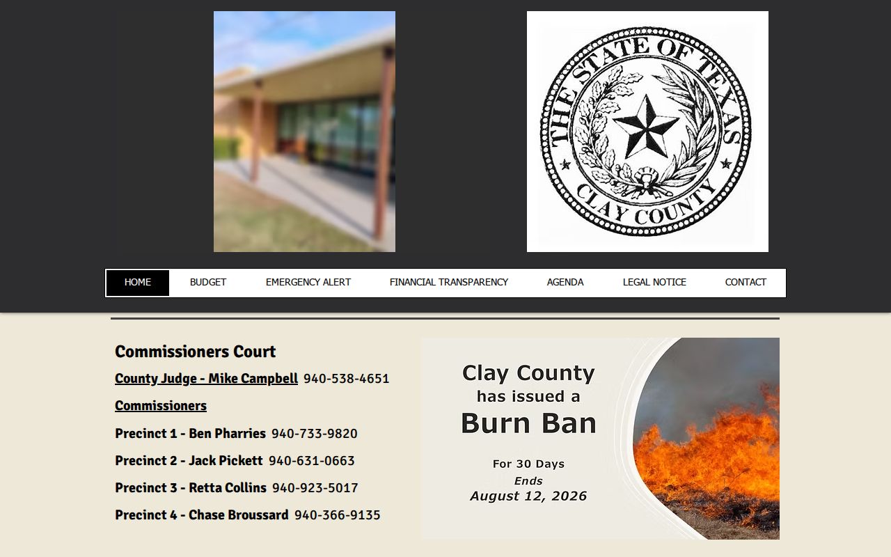 Official Clay County courthouse and government directory