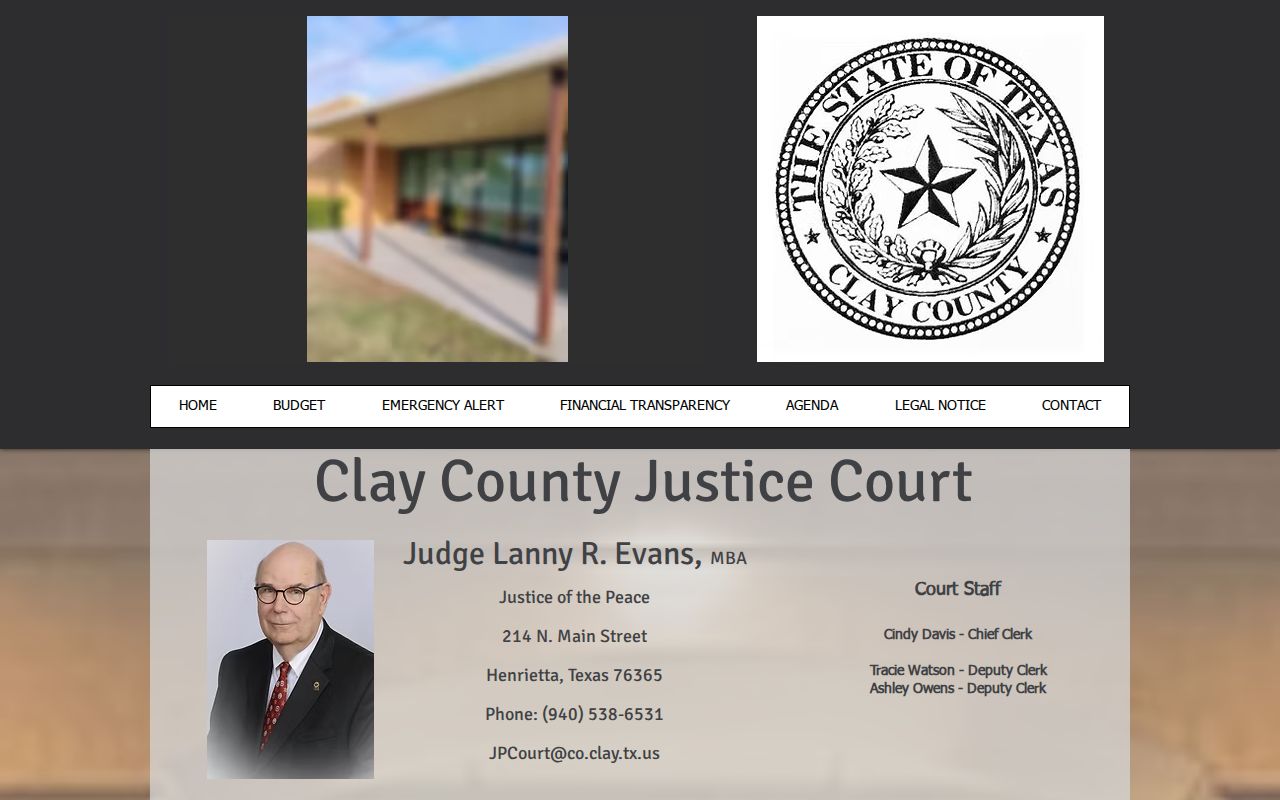 Clay County Justice Court warrant and lower-court information