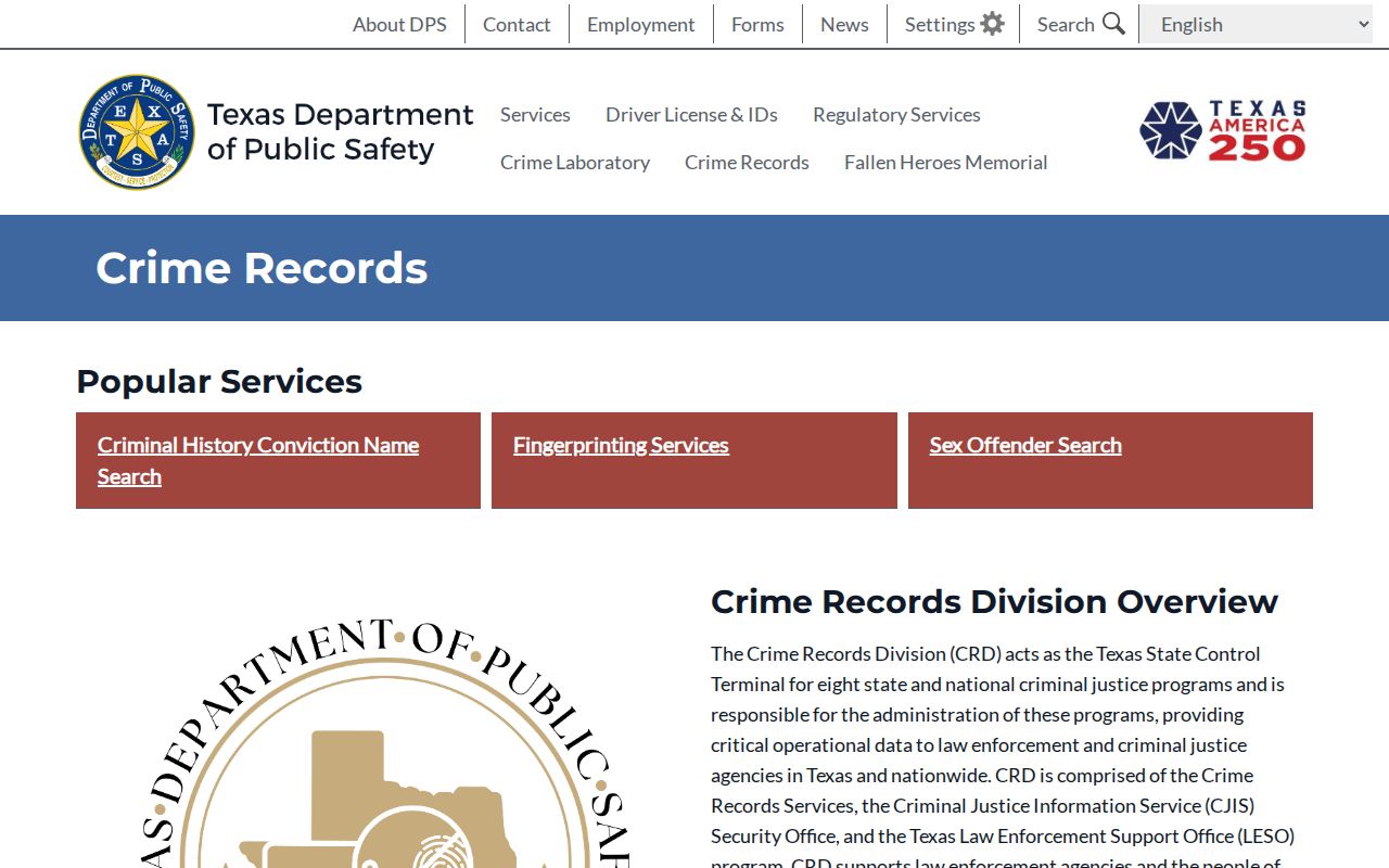 Petrolia criminal records and Texas DPS Crime Records Division
