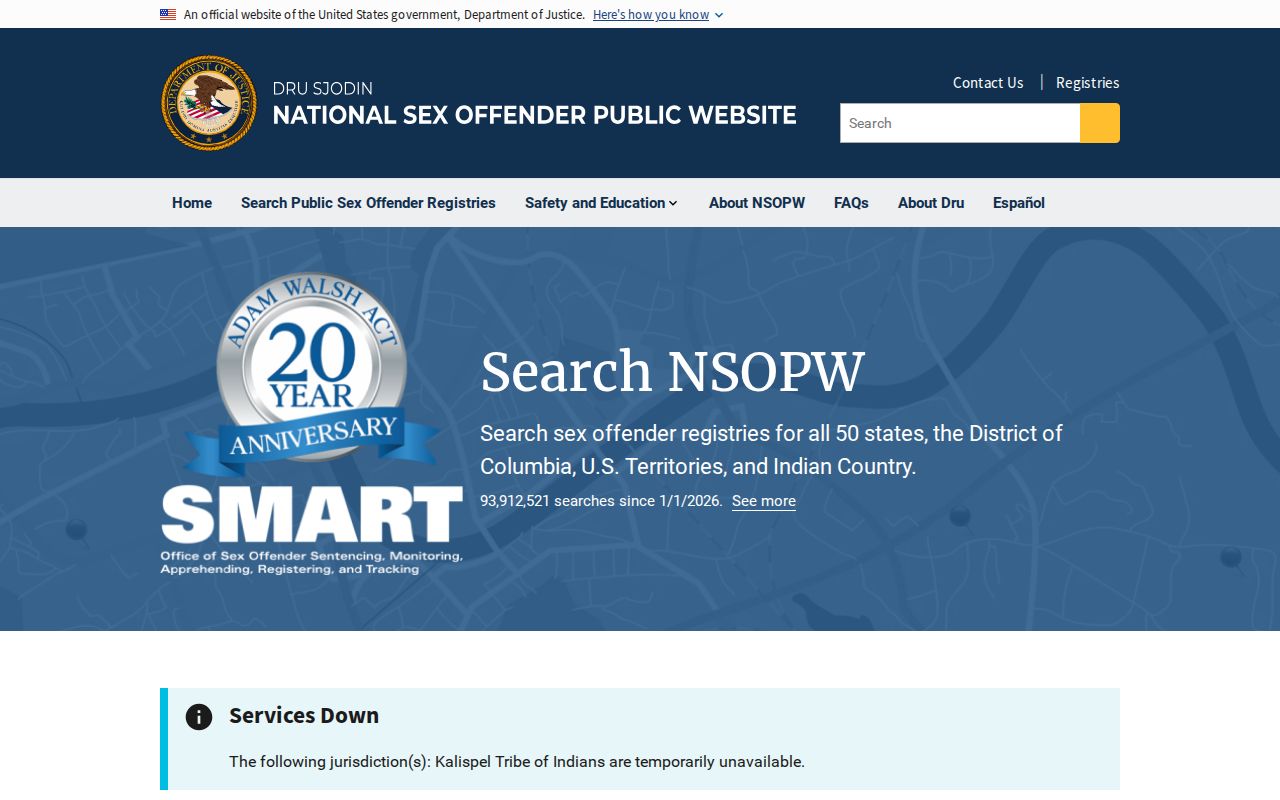 Clay County sex offender search through the national NSOPW website